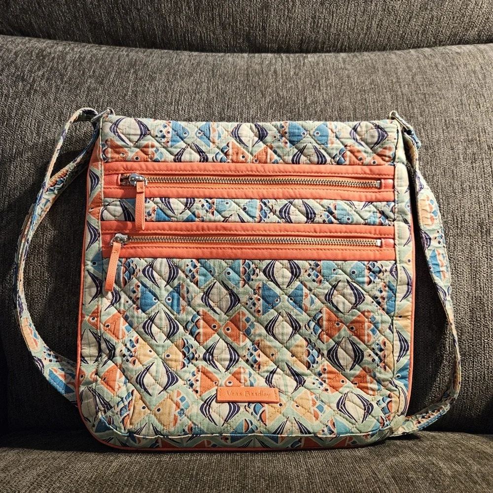 Vera Bradley Iconic Triple‎ Zip Hipster Go Fish